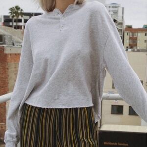 Brandy Melville grey Allie fleece top